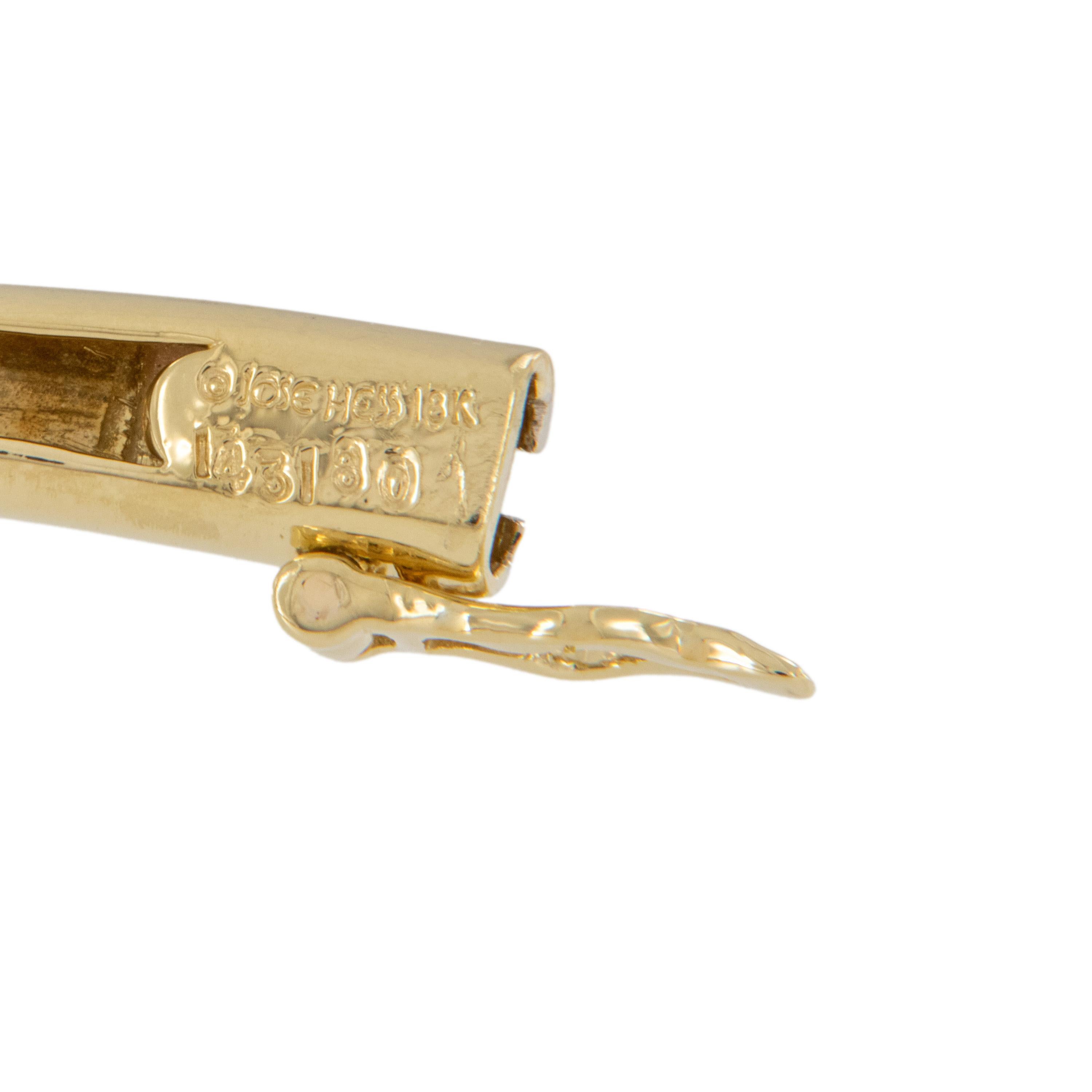 Taglio rotondo Collana con collare in oro 18 carati da 13,70 Cttw del premiato designer Jose Hess in vendita