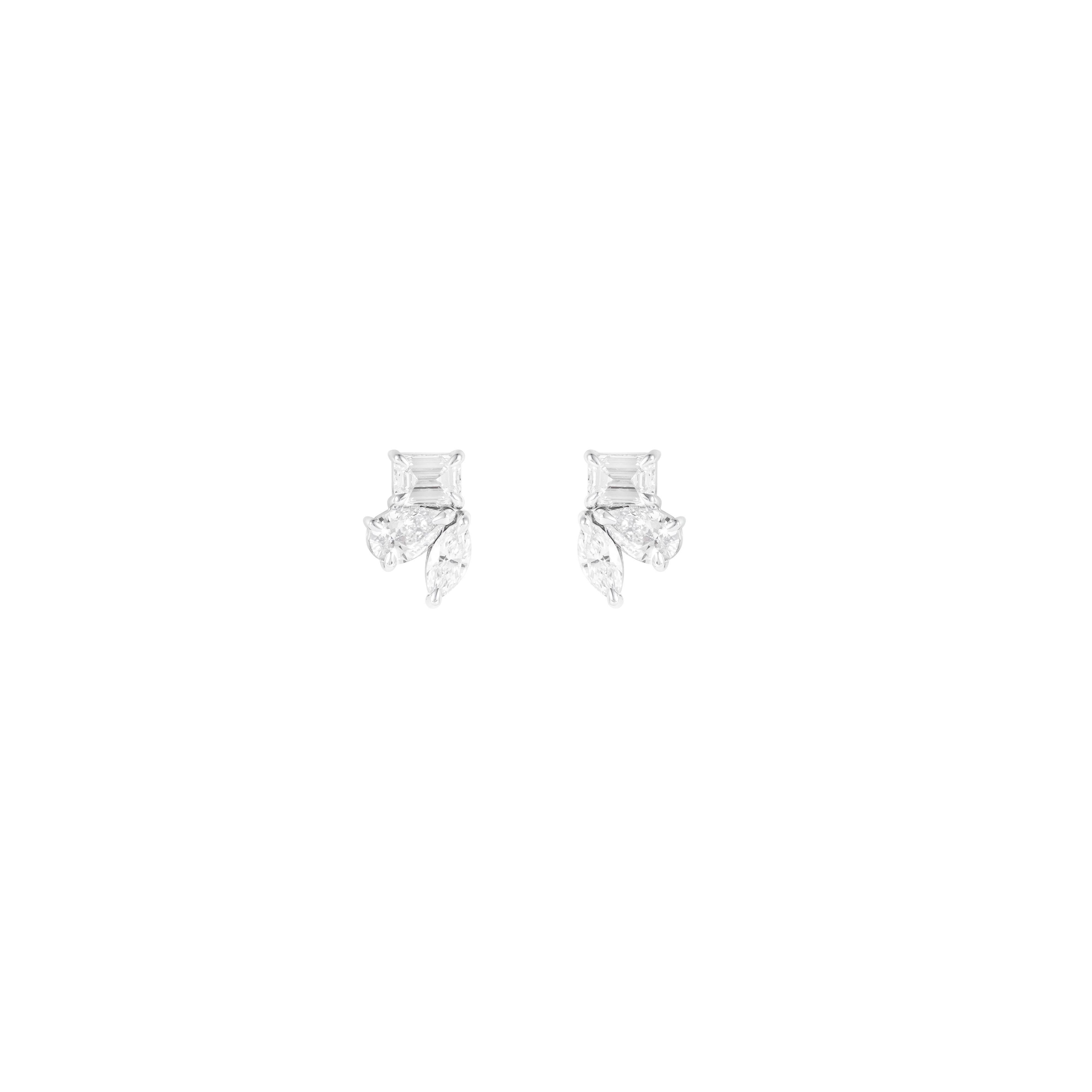Pendientes de oro de 18 quilates con diamantes de 1,38 quilates
