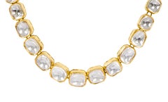 18 Karat Gold 14.13 Carats Diamond Necklace Handcrafted with Multi-Color Enamel