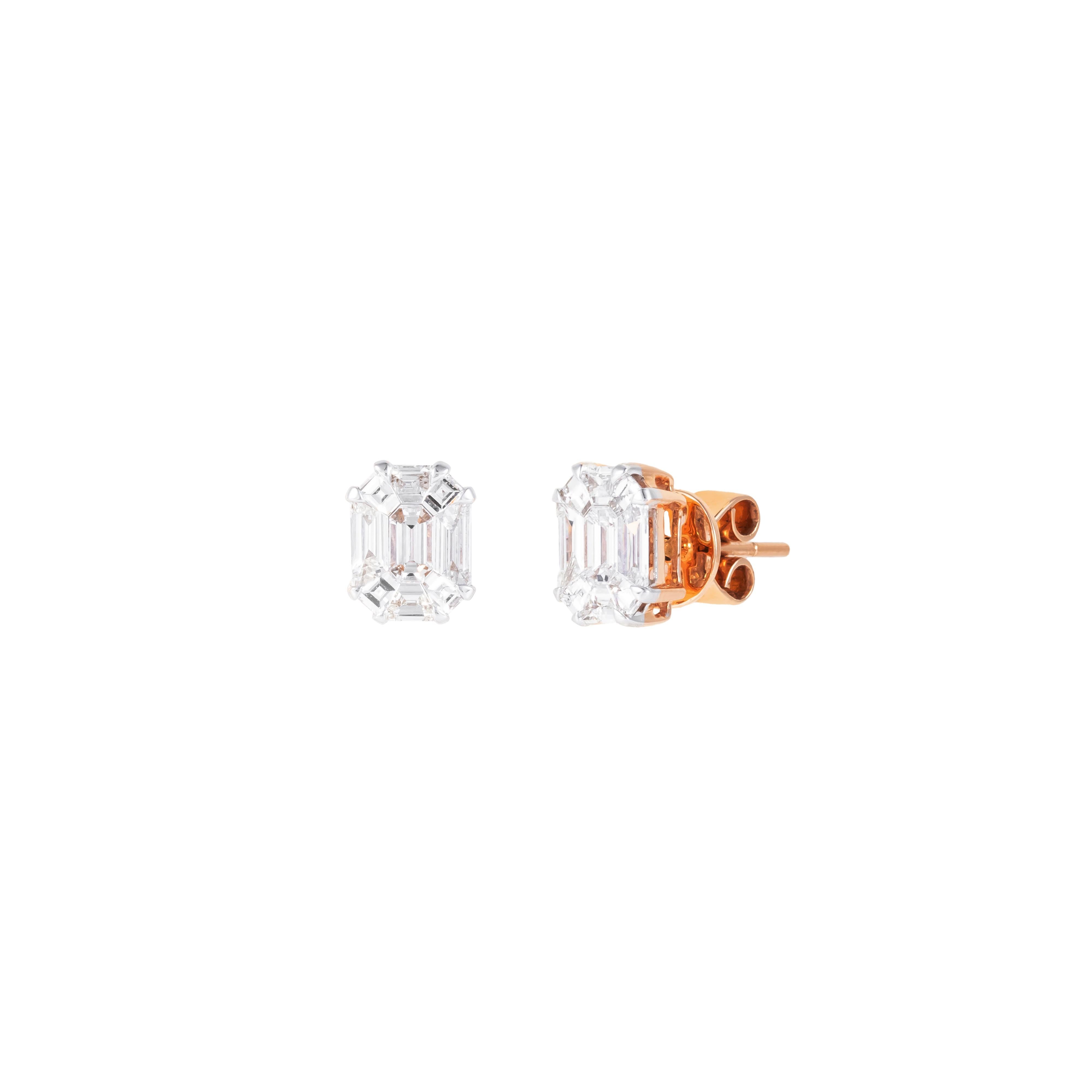 18 Karat Gold 1,48 Karat Diamant-Ohrstecker (Moderne) im Angebot