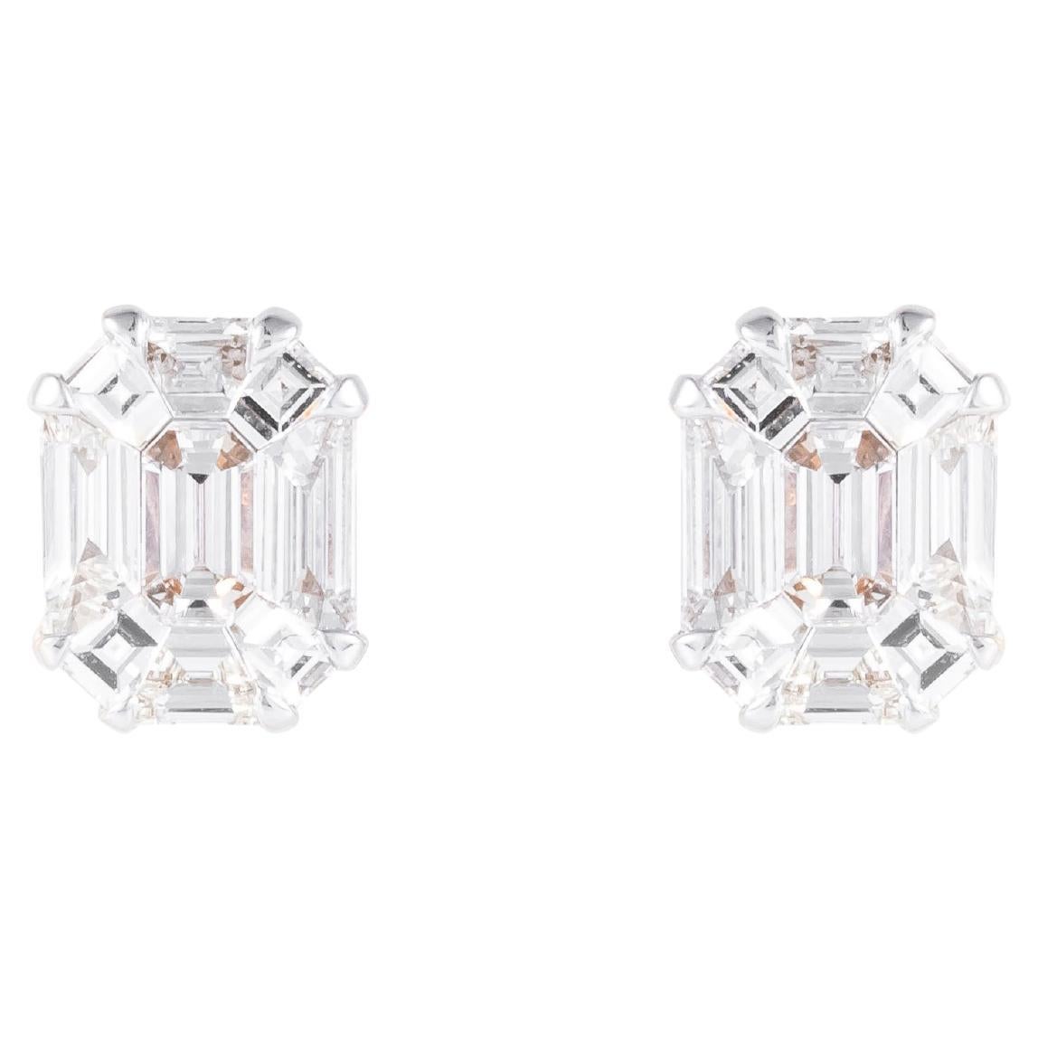 Pendientes de oro de 18 quilates con diamantes de 1,48 quilates