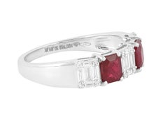 18 Karat Gold 1.54 Carat Diamond and Ruby Cluster Statement Ring