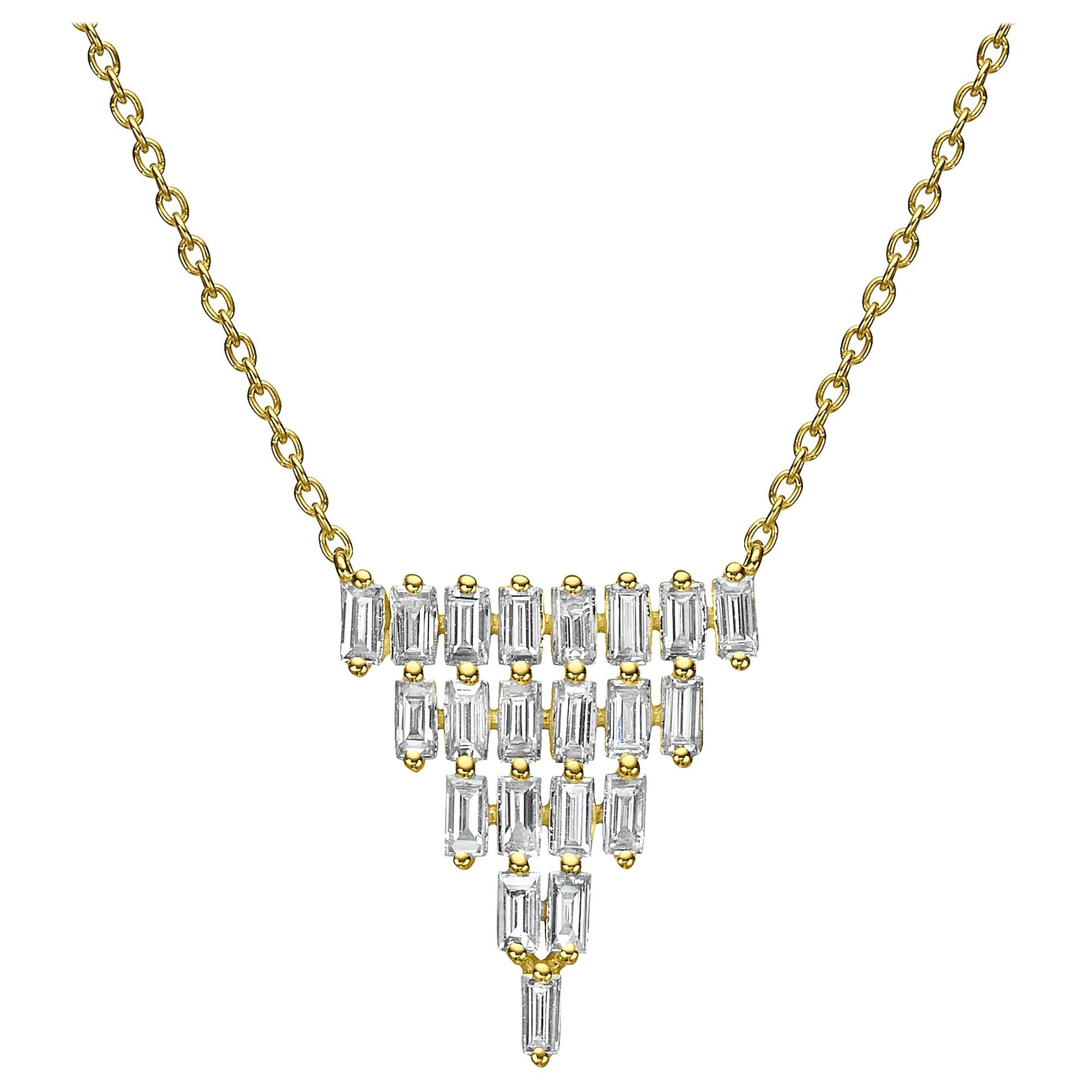 18 Karat Gold, 1.06 Carat, F Color, VS Clarity Diamond Eternity Pendant