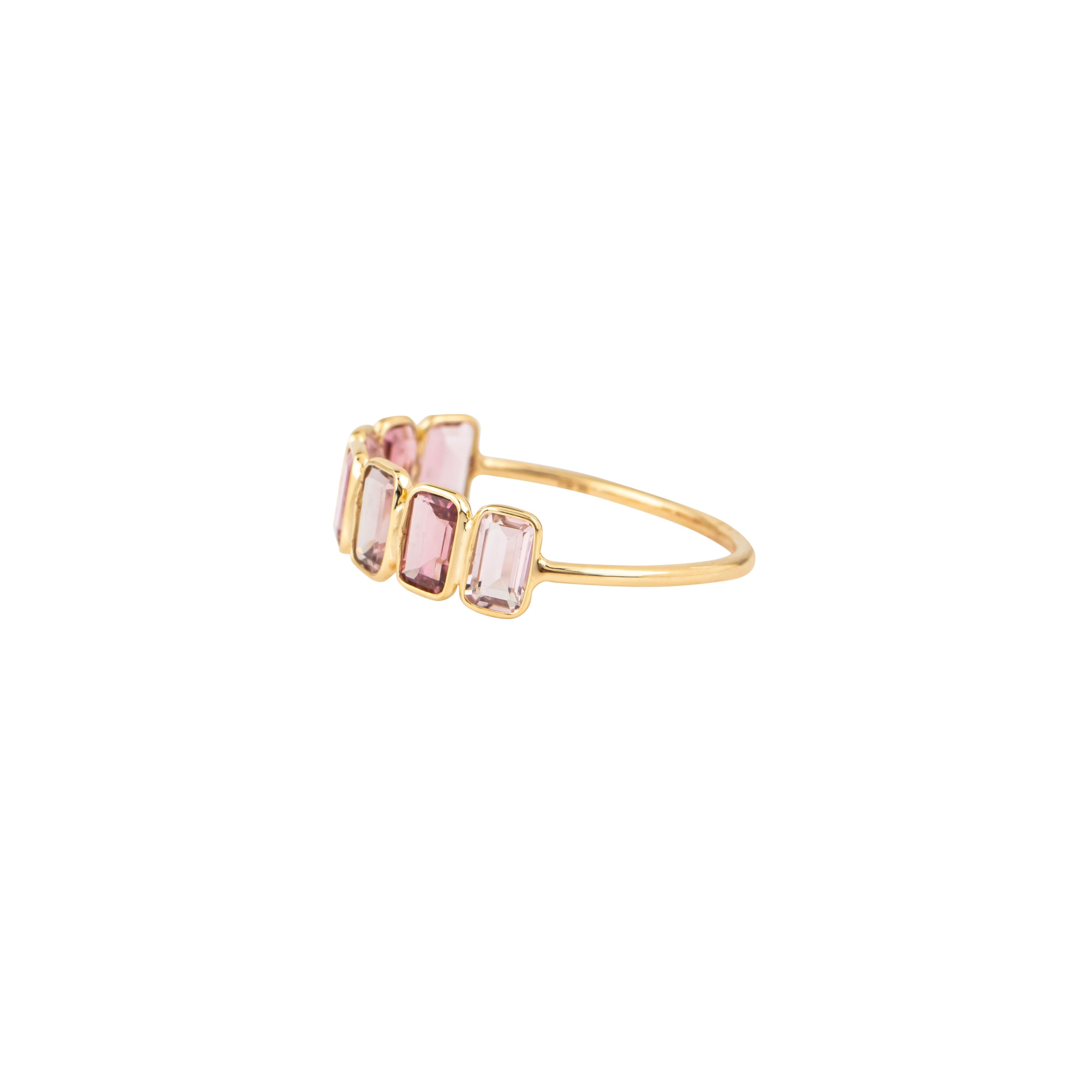 A timeless embodiment of elegance, the 18 Karat Gold 1.6 Carat Tourmaline Band Ring is a masterpiece of craftsmanship, meticulously designed to reflect both modern luxury and classic charm. The centerpiece, a captivating 1.6 carat tourmaline, boasts