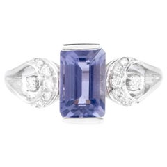 18 Karat Gold 1.66 Carats Iolite and Diamond Cocktail Ring