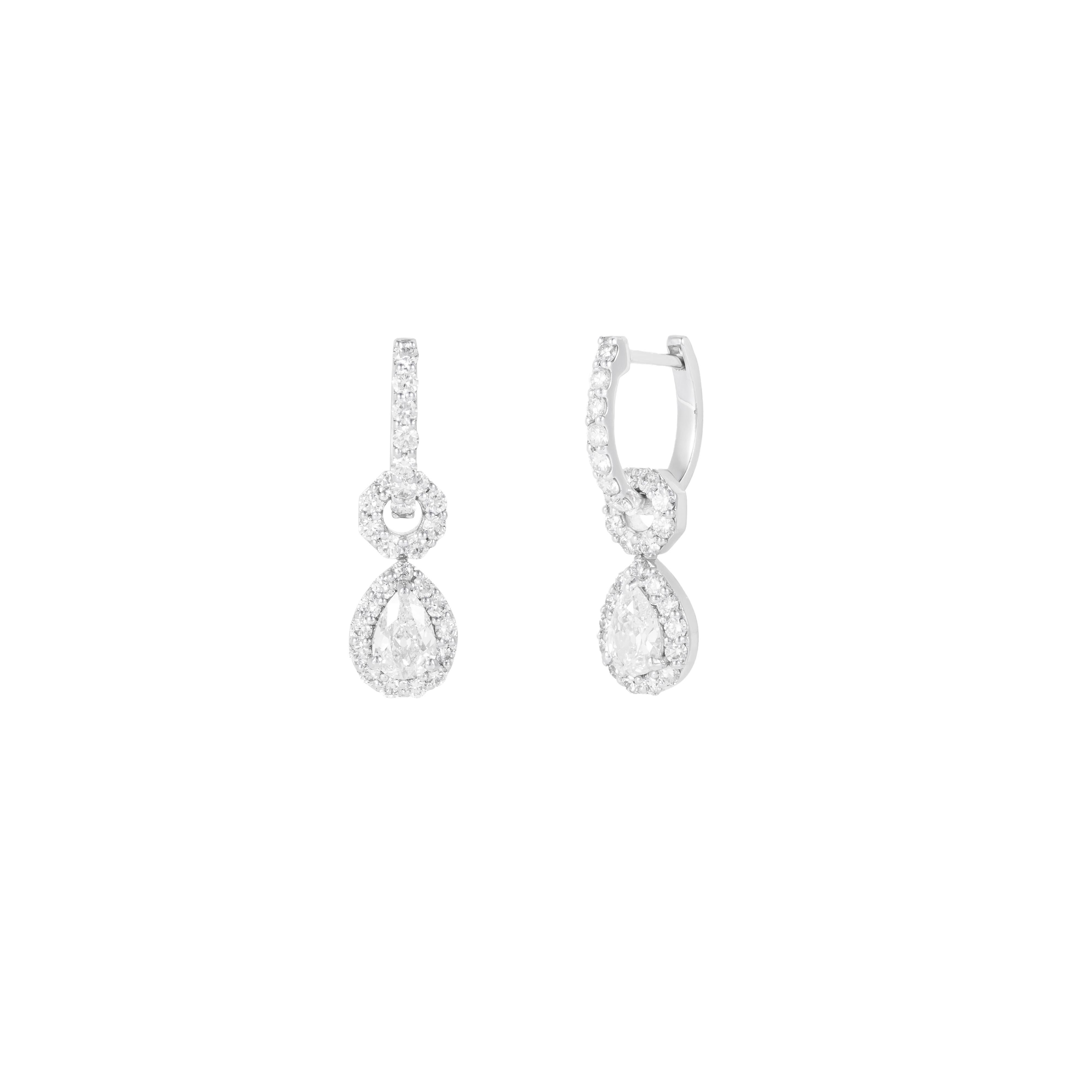 18 Karat Gold 1,73 Karat Diamanten Ohrringe baumeln (Moderne) im Angebot