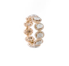 18 Karat Gold 1.73 Carat Solitaire and "Invisible Setting" Eternity Band Ring