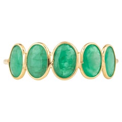 18 Karat Gold 1.75 Carat Emerald Cocktail Ring