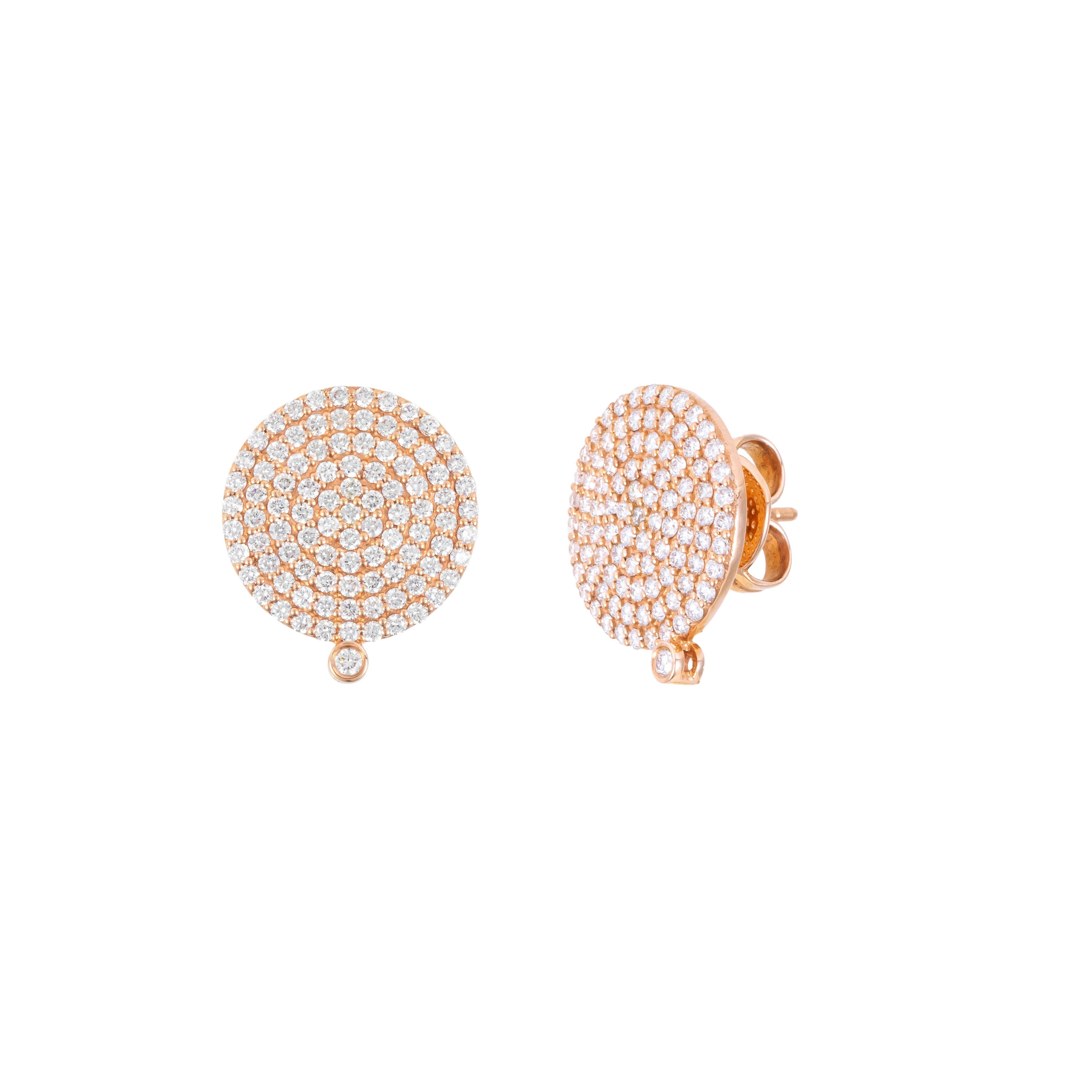 Contemporain Boucles d'oreilles en or 18 carats avec 1,78 carat de diamant en vente