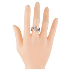 Contemporary Style 1.82 CTW Diamond & Sapphire Stackable Ring in 18k White Gold