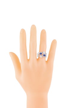 18 Karat Gold 1.82 Carat Diamond and Sapphire Statement Ring