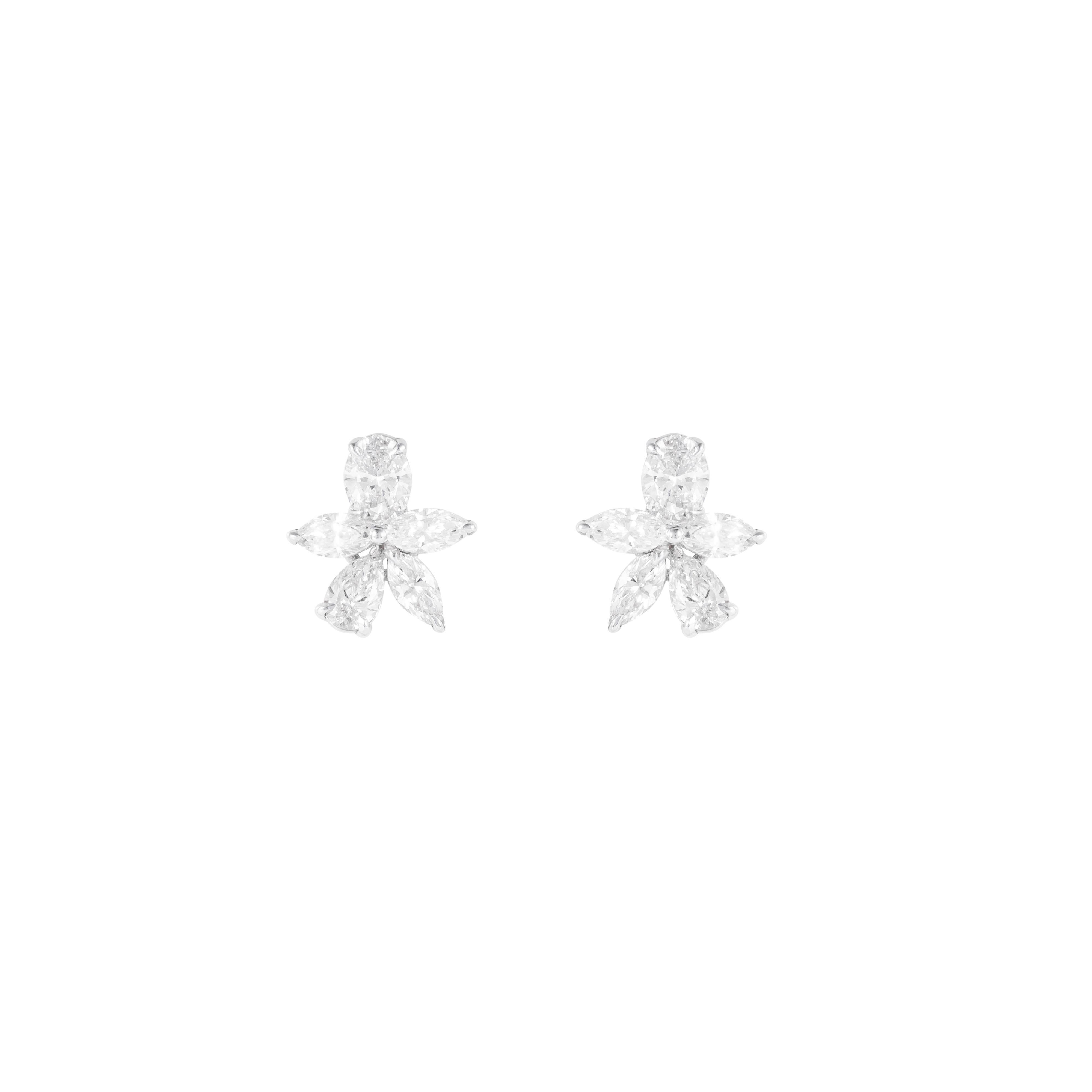 Pendientes de oro de 18 quilates con diamantes de 1,82 quilates Contemporáneo en venta