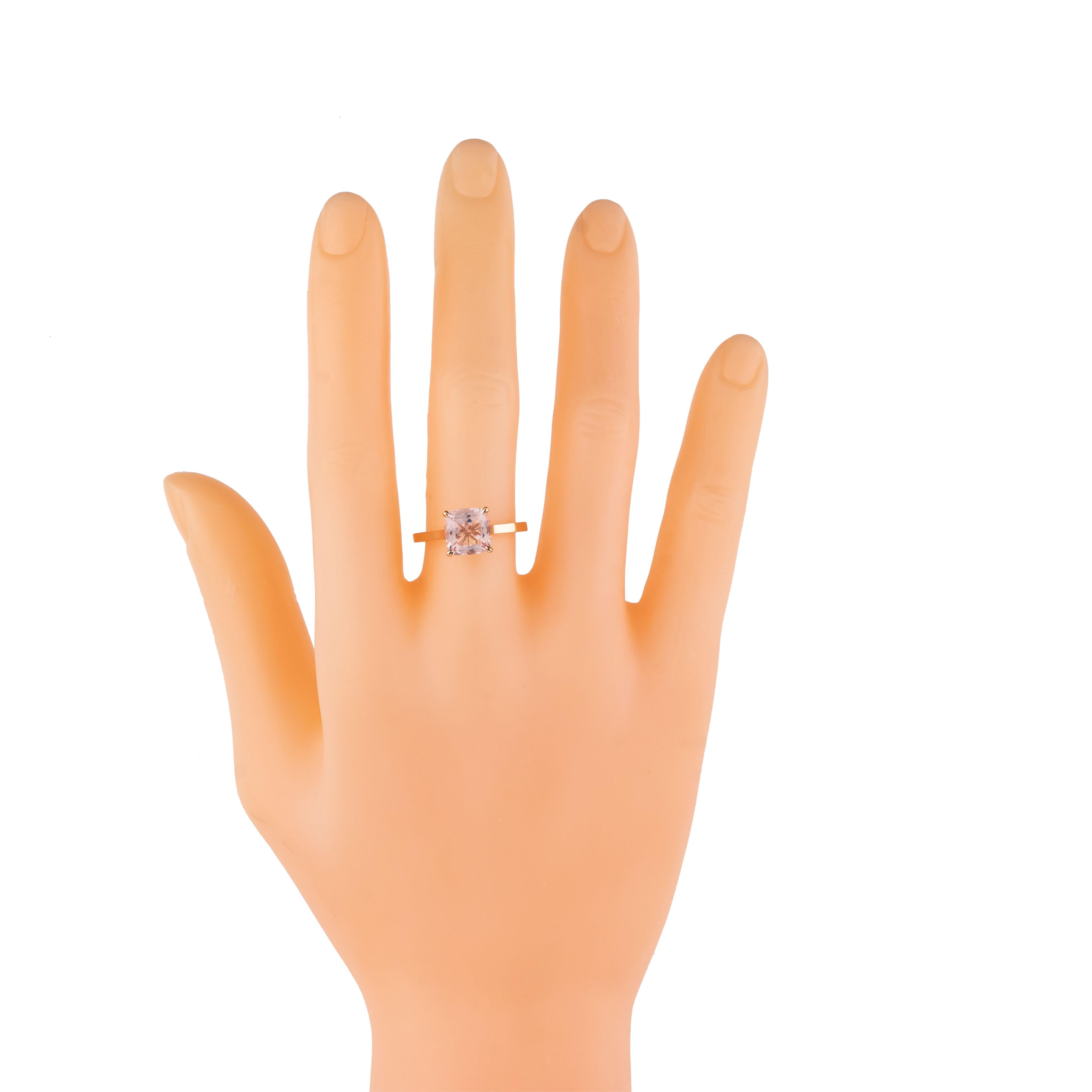 Anello da cocktail in oro 18 carati con Morganite da 1,85 carati In condizioni Nuovo in vendita a Jaipur, IN