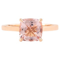 Cocktailring aus 18 Karat Gold mit 1,85 Karat Morganit und Diamanten, modernes Design