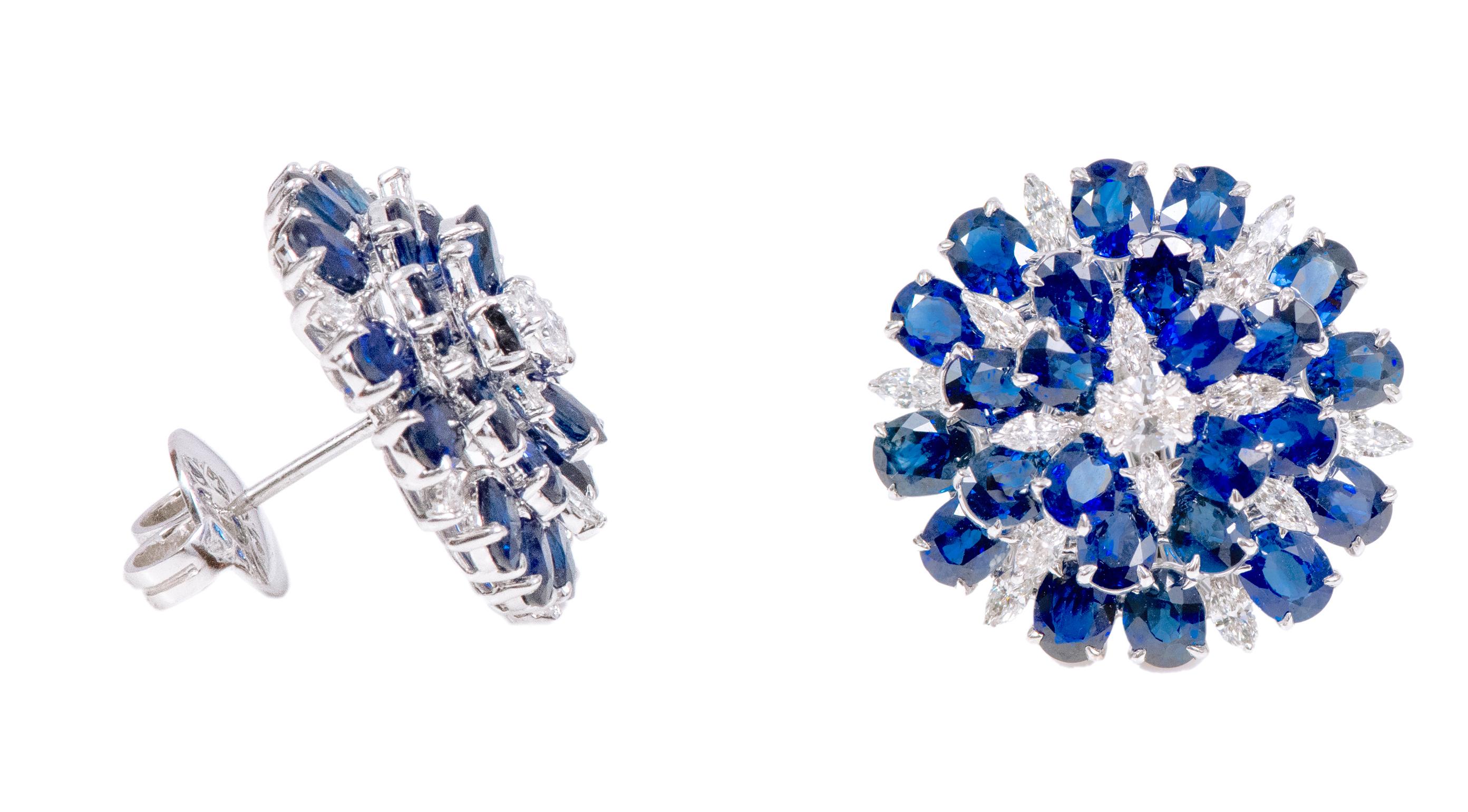 Orecchini con zaffiro e diamante a fiore in oro 18 carati 18,69 carati

Eleva la tua eleganza con i nostri orecchini a perno con fiore di zaffiro e diamante: un paio di orecchini accattivanti che fondono perfettamente il fascino senza tempo dei