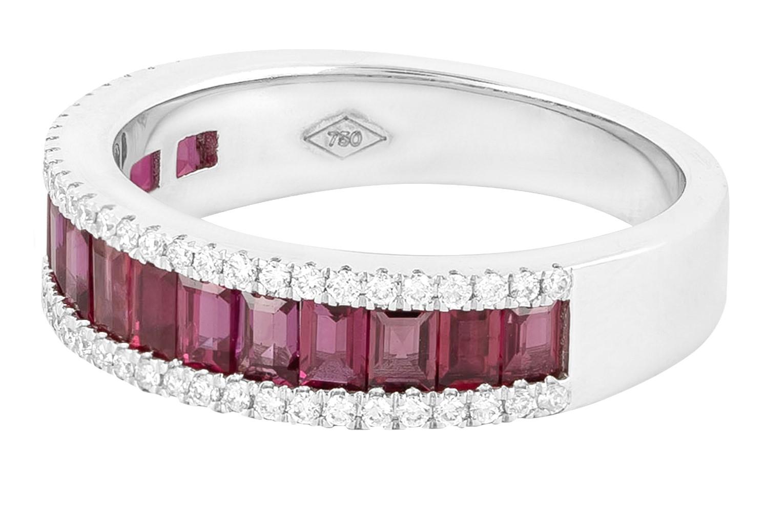 18 Karat Gold 1,89 Karat Diamant und Rubin Unendlichkeitsring (Zeitgenössisch) im Angebot