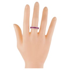 18 Karat Gold 1.89 Carat Diamond and Ruby Infinity Band Ring