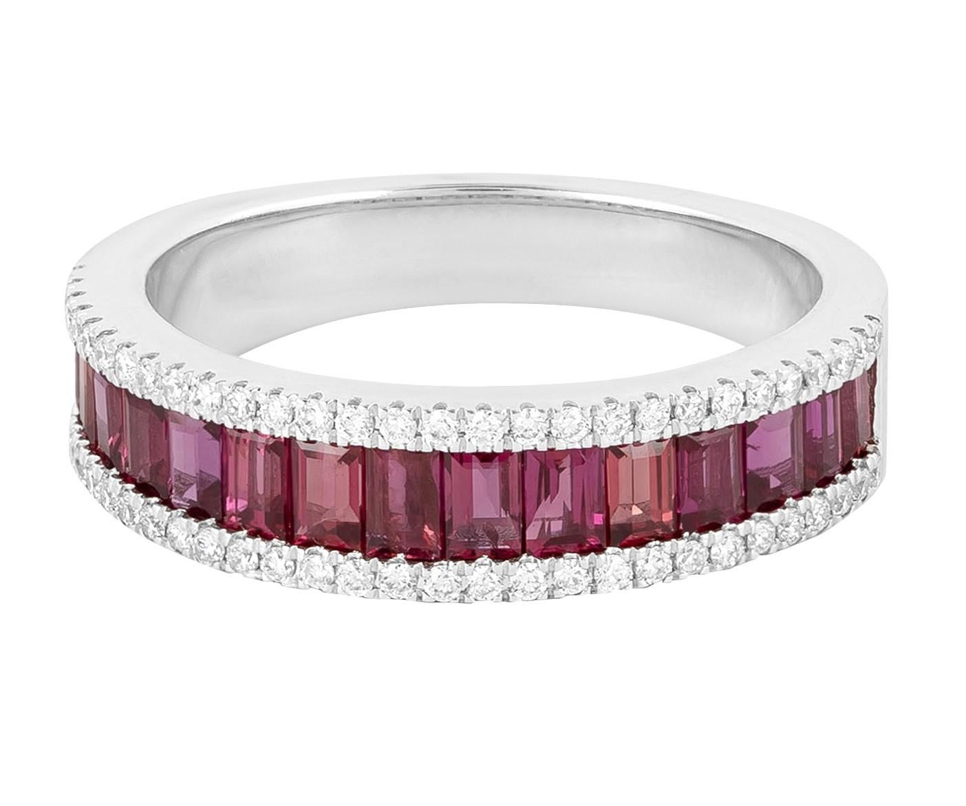 18 Karat Gold 1,89 Karat Diamant und Rubin Unendlichkeitsring Damen im Angebot