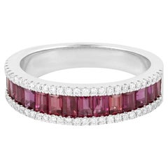 18 Karat Gold 1.89 Carat Diamond and Ruby Infinity Band Ring