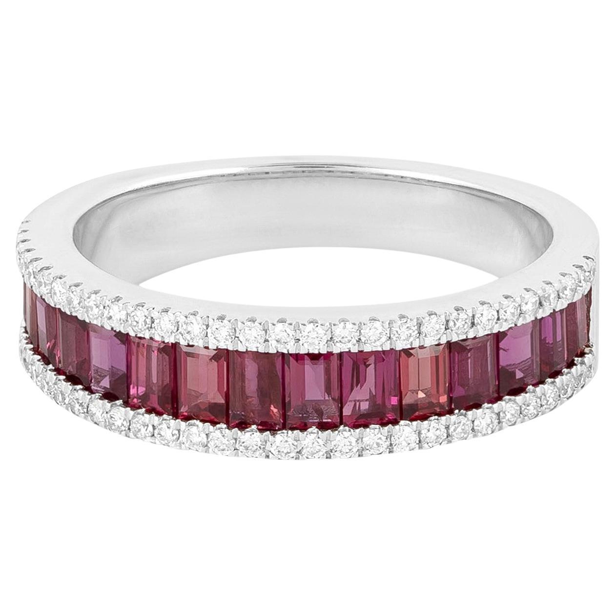 18 Karat Gold 1.89 Carat Diamond and Ruby Infinity Band Ring