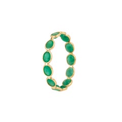 18K Gold 1.9ct Emerald Band Ring by Designer Gems Paradise, India