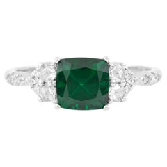 18 Karat Gold 1.95 Carat Diamond and Tsavorite Fashion Ring