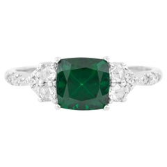 Anillo de moda de oro de 18 quilates con diamantes y tsavoritas de 1,95 quilates