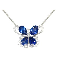 18 Karat Gold 20.19 Carat Tanzanite and 1.15 Carat Diamonds Pendant Necklace