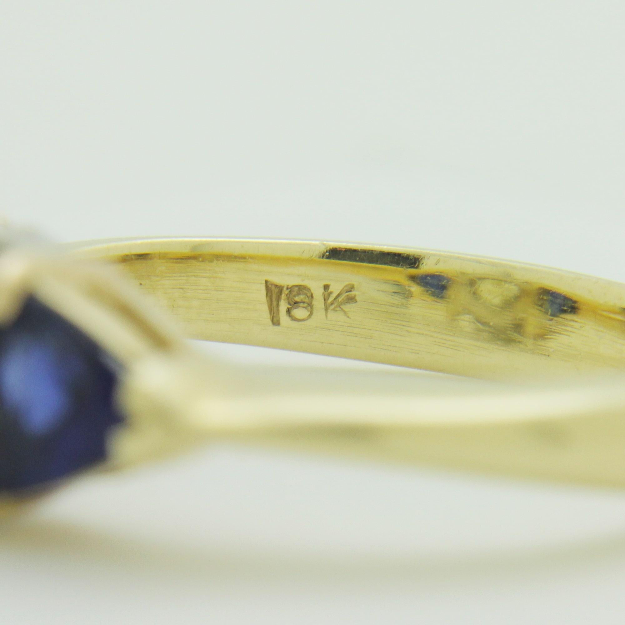 Women's 18 Karat Gold, 2.15 Carat Old European Cut Diamond and Sapphire Ring