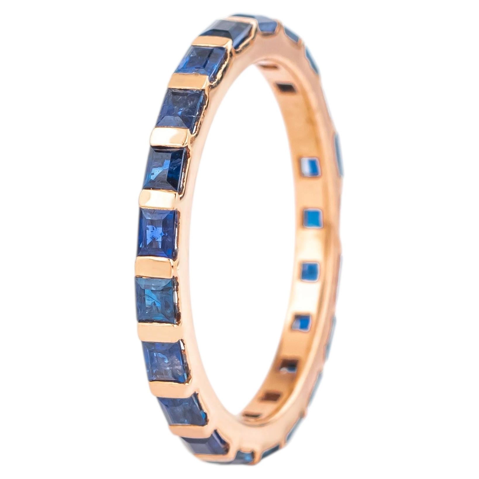 18 Karat Gold 2.15 Carat Sapphire Infinity Band Ring