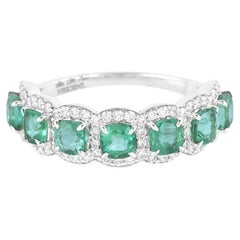 18 Karat Gold 2.34 Carat Diamond and Emerald Statement Ring