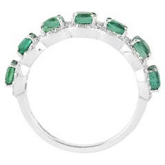 18 Karat Gold 2.34 Carat Diamond and Emerald Statement Ring