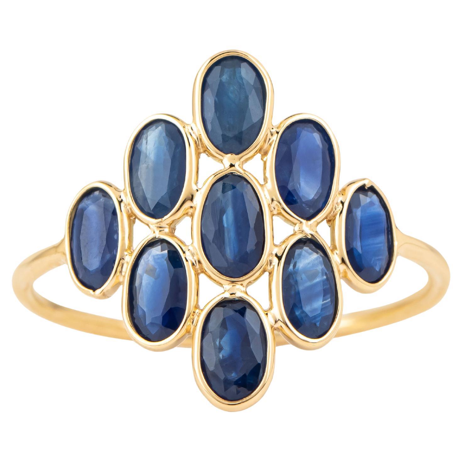 Anillo Cóctel Zafiro Oro 18 Kilates 2,35 Quilates
