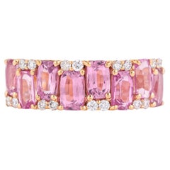 18 Karat Gold 2.48 Carat Diamond and Pink Sapphire Infinity Ring