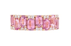 18 Karat Gold 2.48 Carat Diamond and Pink Sapphire Infinity Ring