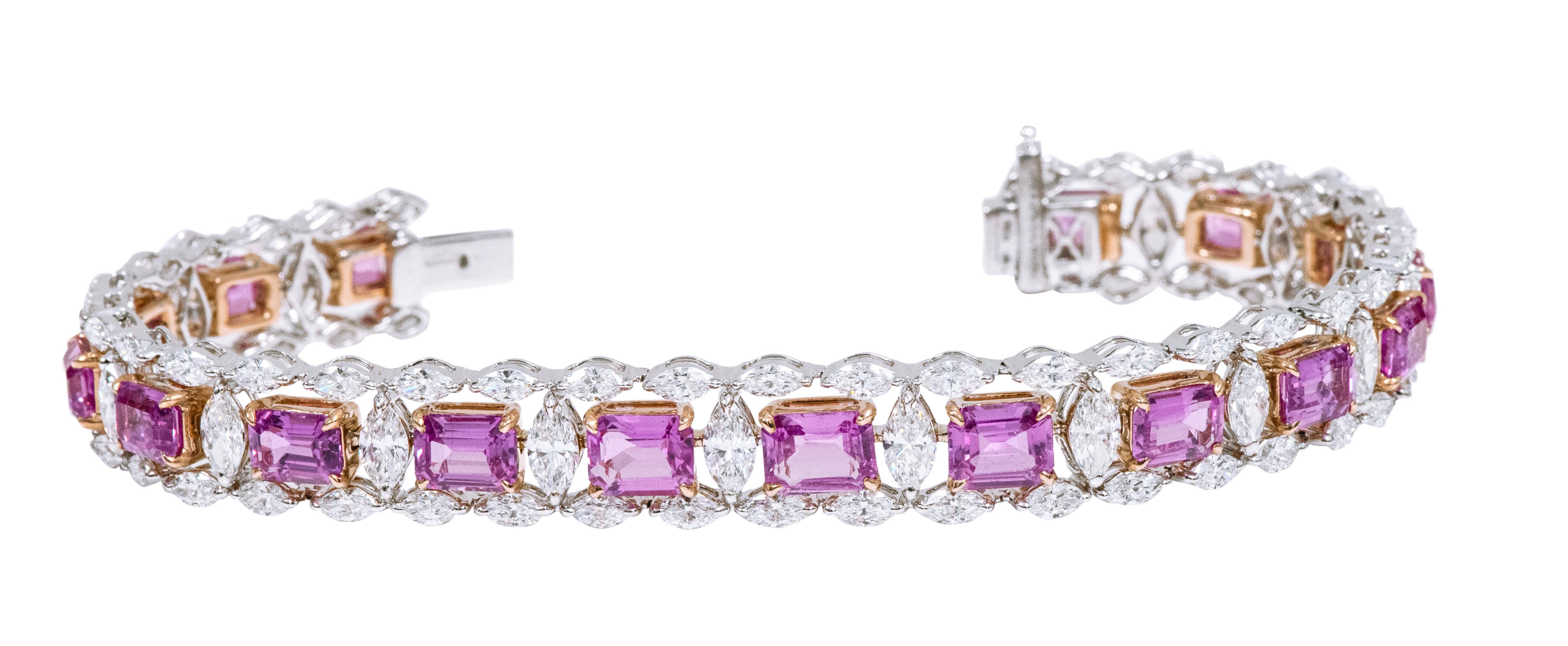 Zeitgenössisches Armband aus 18 Karat Gold mit 24,80 Karat Saphiren und Diamanten Damen im Angebot