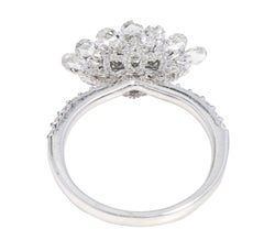 18 Karat Gold 2.55 Carat Solitaire Rose-Cut and Full-Cut Diamond Bridal Ring