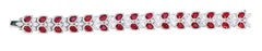 18 Karat Gold 26.22 Carat Ruby and Diamond Cocktail Statement Tennis Bracelet