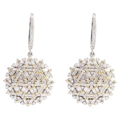 18 Karat Gold 2.75 Carat Diamond Dangle Earrings