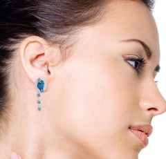 Pendientes de oro de 18 quilates con diamante y ópalo de 2,75 quilates