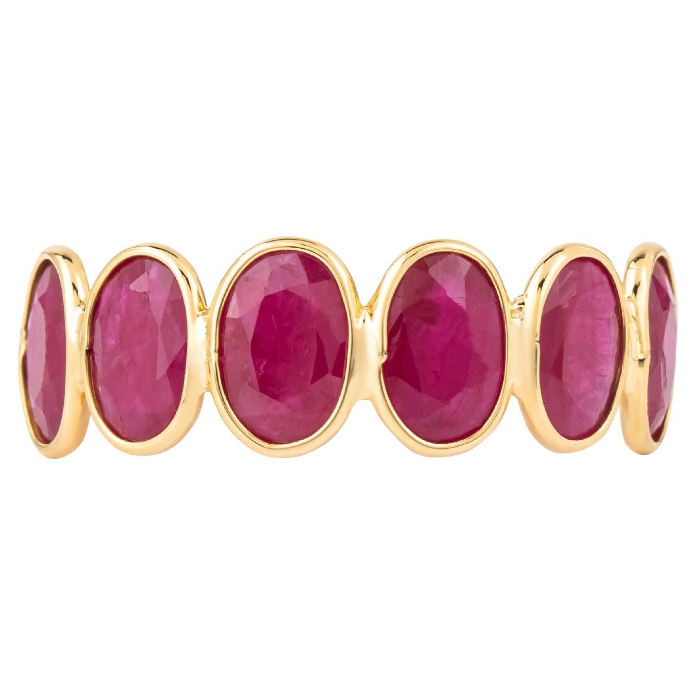 18 Karat Gold 2.75 Carat Ruby Half Band Ring