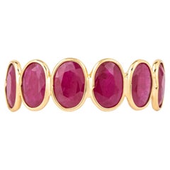 18 Karat Gold 2.75 Carat Ruby Half Band Ring