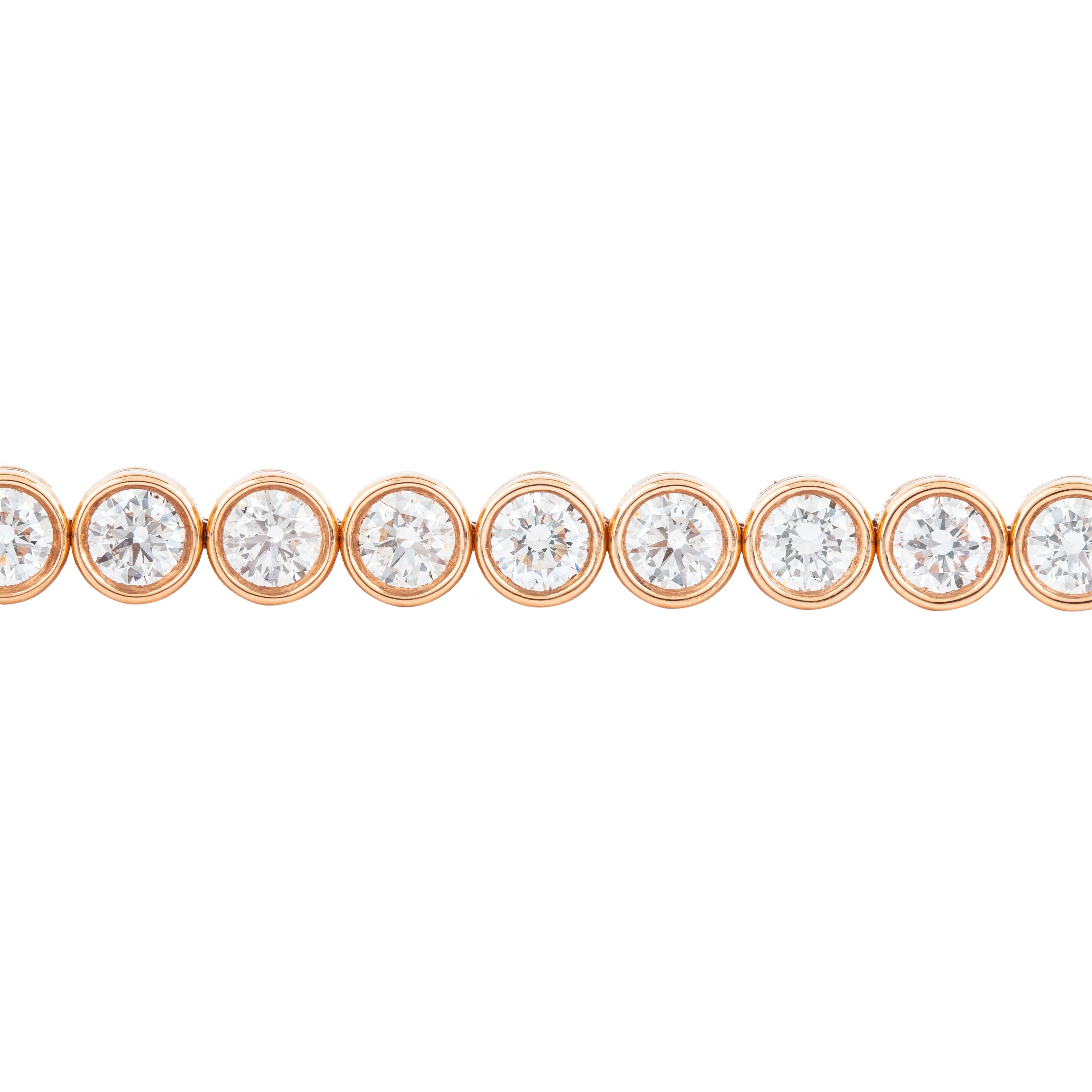Contemporaneo Bracciale Tennis in oro 18 carati con diamanti da 2,78 carati in vendita