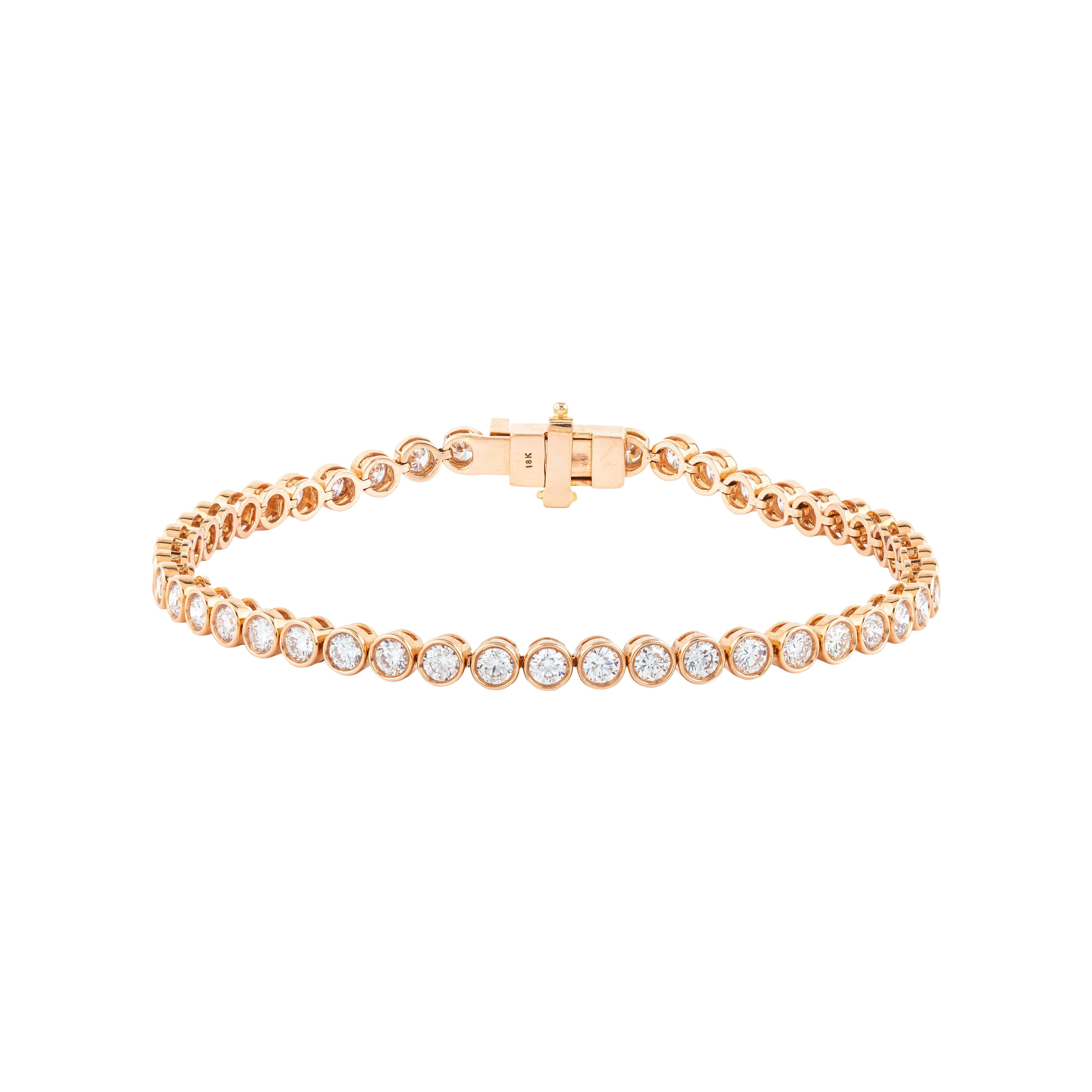 Donna Bracciale Tennis in oro 18 carati con diamanti da 2,78 carati in vendita