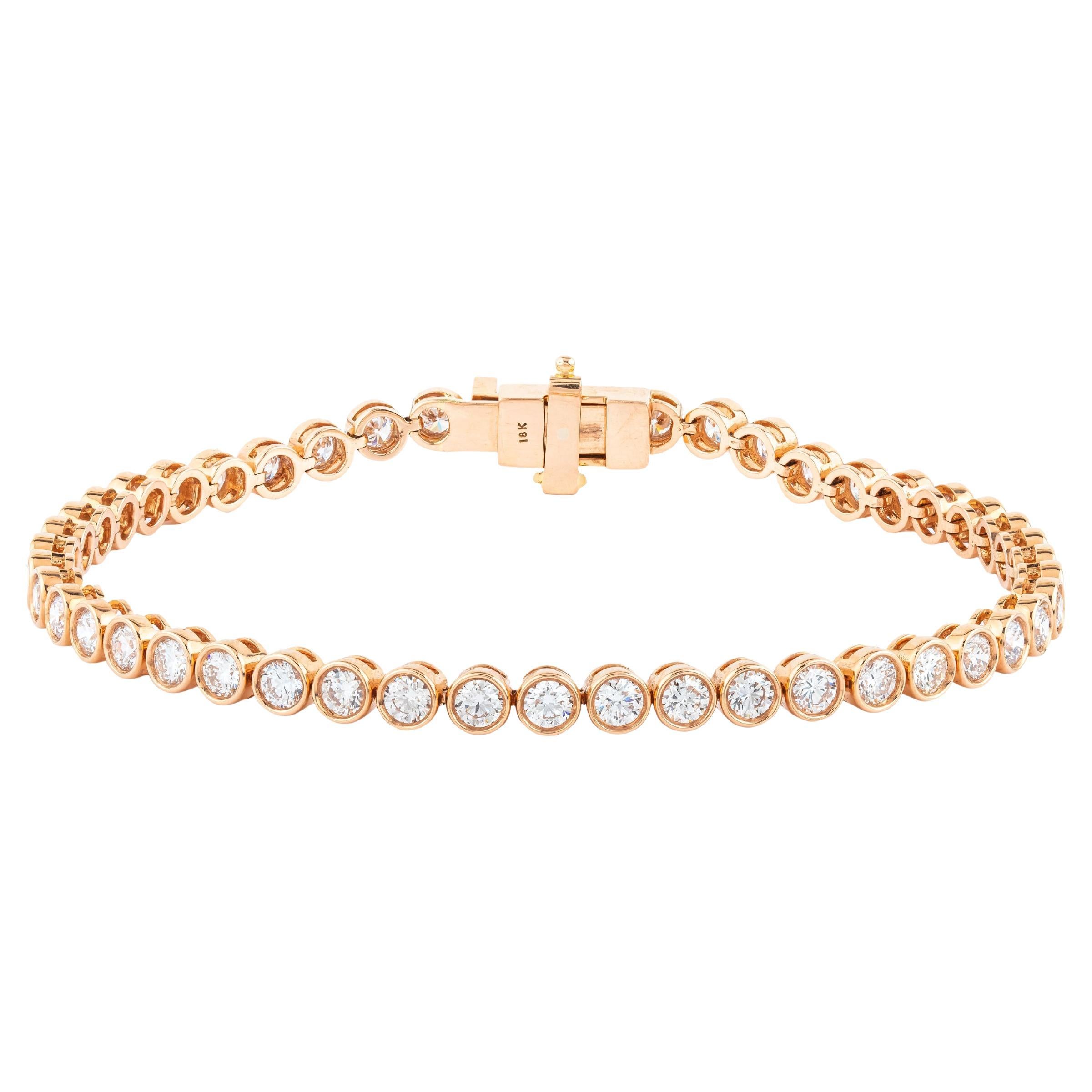 Bracciale Tennis in oro 18 carati con diamanti da 2,78 carati in vendita