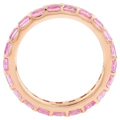 18 Karat Gold 2.82 Carat Pink Sapphire Eternity Ring