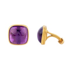 18 Karat Gold 28.57 Carat Amethyst Cufflinks