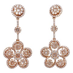 18 Karat Gold 2.86 Carat Diamond Earrings