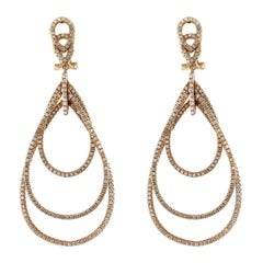 18 Karat Gold 3 Carat Diamond Earrings 18 Karat Gold 3 Carat Diamond Earrings