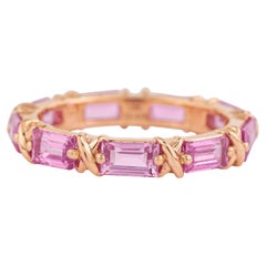 18 Karat Gold 3.05 Carat Pink Sapphire Infinity Ring